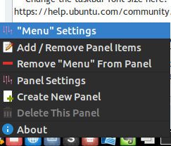 This is what I see if I right click the menu.